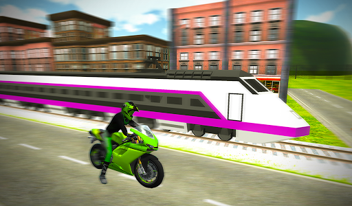 اسکرین شات بازی Real Crazy Bike VS Train Street Racing 2020 3