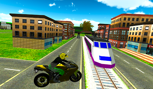 اسکرین شات بازی Real Crazy Bike VS Train Street Racing 2020 1