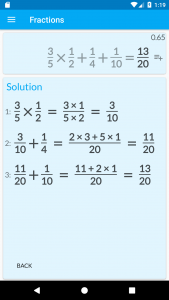 اسکرین شات برنامه Fractions: calculate & compare 2
