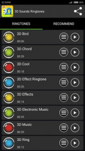 اسکرین شات برنامه 3D Sounds Ringtones 2
