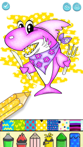 اسکرین شات 3 برنامه Baby Shark Glitter Coloring