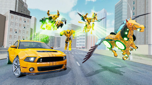 اسکرین شات برنامه Flying Horse Robot: Muscle Car transform Game 3