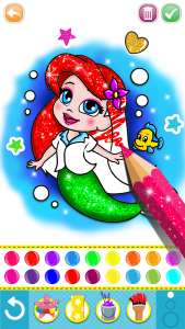 اسکرین شات برنامه Mermaid coloring for kids 3