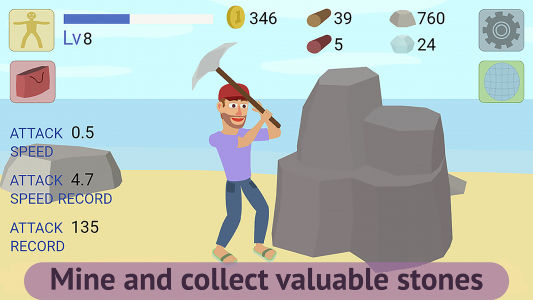 اسکرین شات بازی Mining Clicker: Axe and Hammer 2