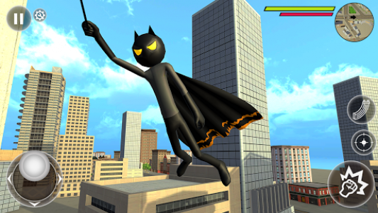 اسکرین شات برنامه Bat Rope Hero Stickman Crime - Gangster Mafia Game 4