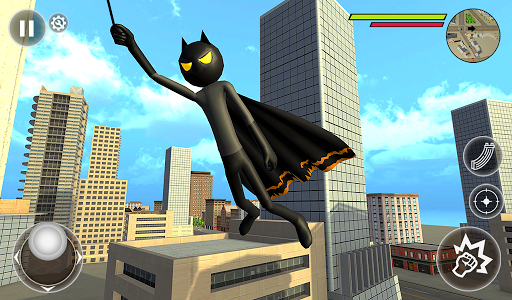 اسکرین شات برنامه Bat Rope Hero Stickman Crime - Gangster Mafia Game 8