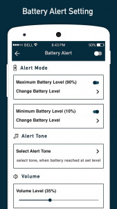 اسکرین شات برنامه Battery Percentage Voice Alert- Battery Full Alarm 1