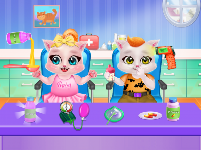 اسکرین شات برنامه Kitty Care Twin Baby Game 8
