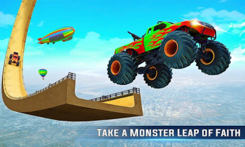 اسکرین شات برنامه Impossible Monster Truck GT Stunt Car Racing Games 2