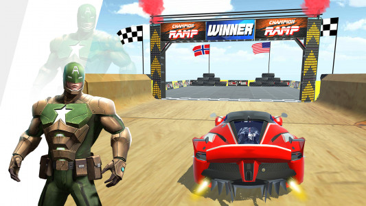 اسکرین شات بازی Super Hero Mega ramp Car Stunt 6