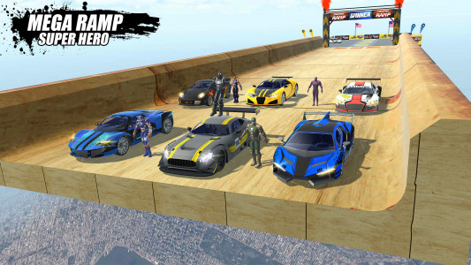 اسکرین شات بازی Super Hero Mega ramp Car Stunt 1