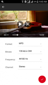 اسکرین شات برنامه Video To Audio Converter (MP3, AAC, WMA, OGG, AMR) 2