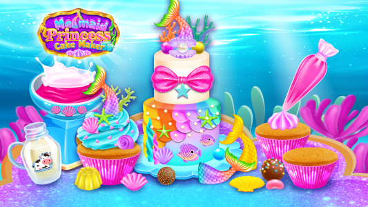 اسکرین شات برنامه Mermaid Glitter Cake Maker 2