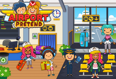 اسکرین شات 2 برنامه My Pretend Airport Travel Town