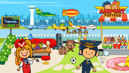 اسکرین شات 6 برنامه My Pretend Airport Travel Town