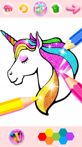 اسکرین شات برنامه Rainbow Glitter Coloring Book 1