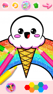 اسکرین شات 3 برنامه Rainbow Glitter Coloring Book