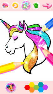 اسکرین شات 1 برنامه Rainbow Glitter Coloring Book