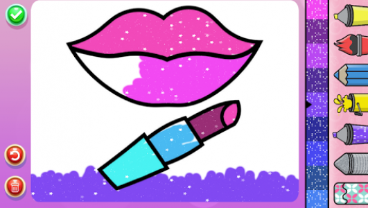 اسکرین شات برنامه Beauty Make Up Glitter Coloring Book for Girls 2
