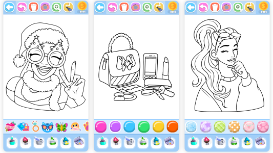 اسکرین شات 6 برنامه Glitter Beauty Coloring Pages