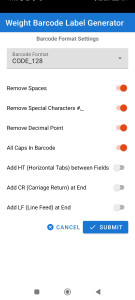 اسکرین شات 1 برنامه Weighing Scale Barcoding app
