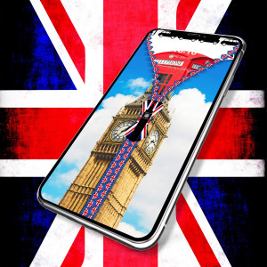 اسکرین شات برنامه UK Flag Zipper Lock Screen 3