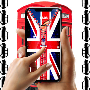 اسکرین شات برنامه UK Flag Zipper Lock Screen 1