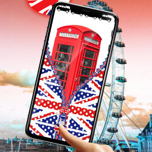 اسکرین شات برنامه UK Flag Zipper Lock Screen 6