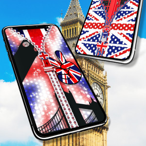 اسکرین شات برنامه UK Flag Zipper Lock Screen 2