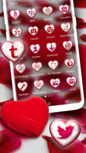 اسکرین شات برنامه Red Heart Theme Launcher 2