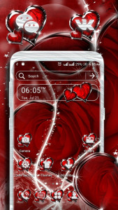 اسکرین شات برنامه Red Rose Launcher Theme 1