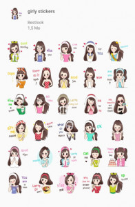 اسکرین شات برنامه Emoji girly stickers - WAstickerapps 2