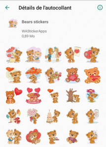 اسکرین شات برنامه WAStickerApps - Teddy Bear Stickers 3