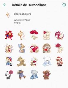 اسکرین شات برنامه WAStickerApps - Teddy Bear Stickers 4