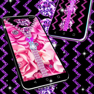 اسکرین شات 5 برنامه Zipper diamond flower locker