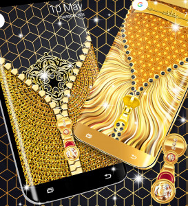 اسکرین شات برنامه Gold lock screen 1