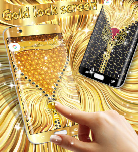 اسکرین شات 2 برنامه Gold lock screen