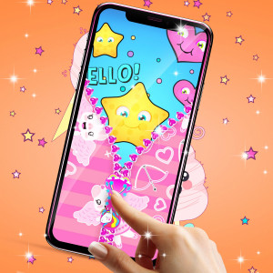 اسکرین شات برنامه Kawaii zipper lock screen 6