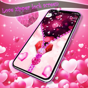 اسکرین شات برنامه Love zipper lock screen 3