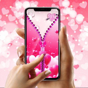 اسکرین شات برنامه Love zipper lock screen 4