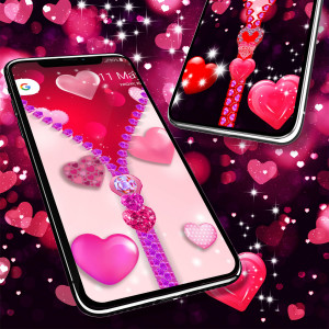 اسکرین شات برنامه Love zipper lock screen 5