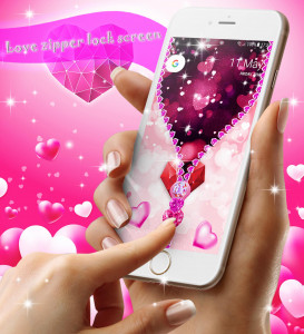 اسکرین شات برنامه Love zipper lock screen 1