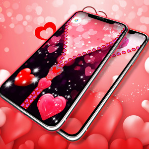 اسکرین شات برنامه Love zipper lock screen 7