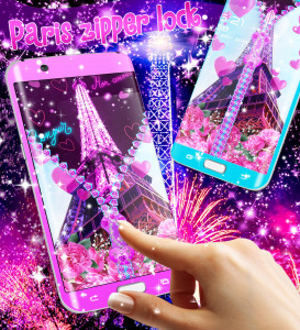 اسکرین شات برنامه Paris zipper lock screen 2