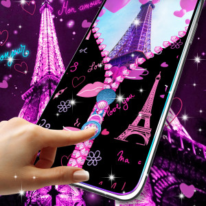 اسکرین شات 6 برنامه Paris zipper lock screen