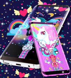 اسکرین شات برنامه Unicorn zipper lock screen 4