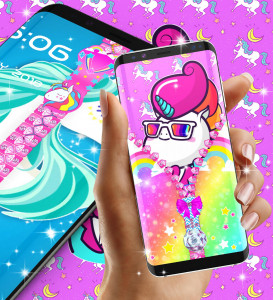 اسکرین شات برنامه Unicorn zipper lock screen 3