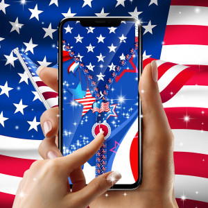 اسکرین شات 5 برنامه USA flag zipper lock screen