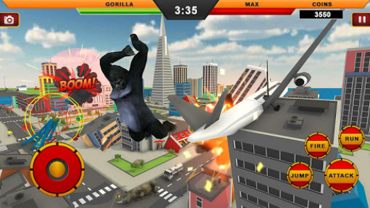 اسکرین شات برنامه Gorilla City Rampage: Gorilla City Battle 2019 1
