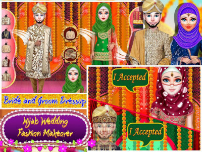 اسکرین شات برنامه Kashmiri-Indian Hijab Girl Wedding & Dressup Salon 7